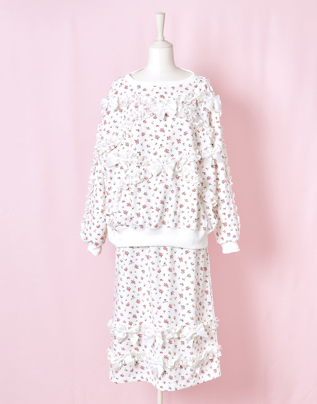 <Deliver In November> Lolime frilly tiny floral Sweat Skirt
