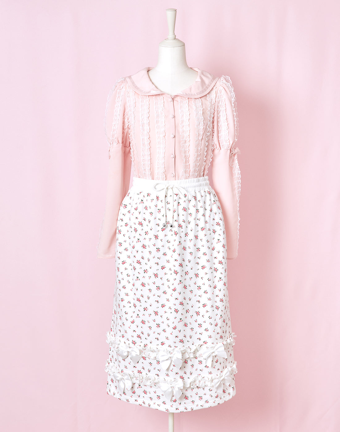 Lolime fluffy lace sailor Blouse