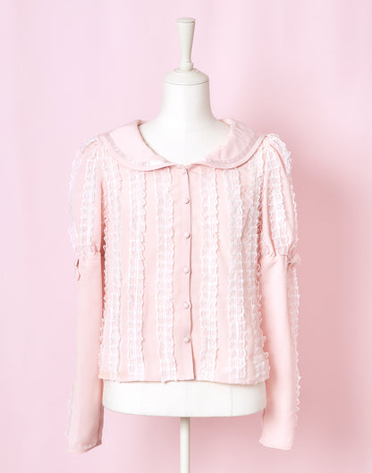 Lolime fluffy lace sailor Blouse