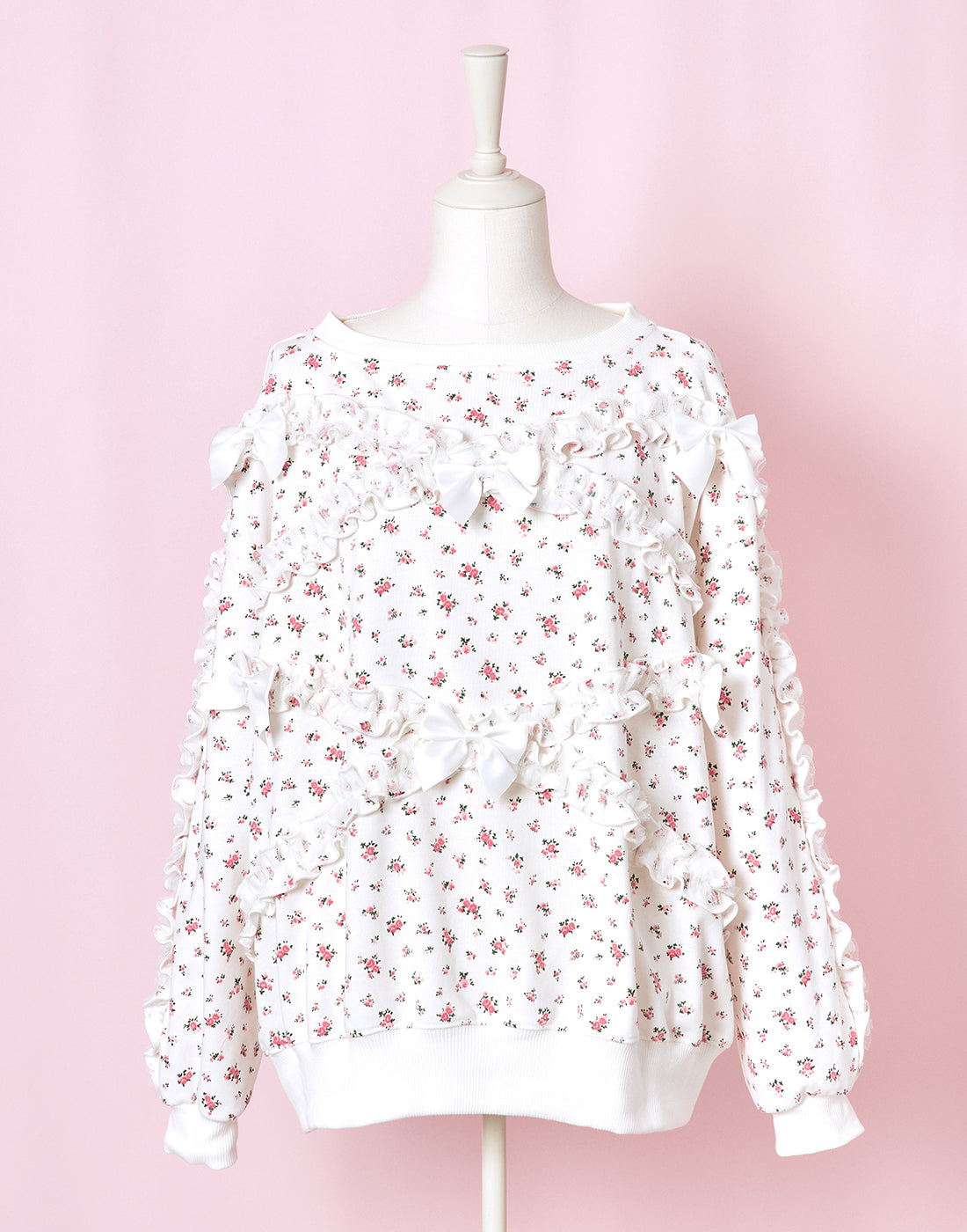 <Deliver In November> Lolime frilly tiny floral Sweat Shirt