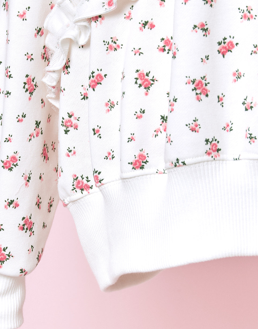 <Deliver In November> Lolime frilly tiny floral Sweat Shirt