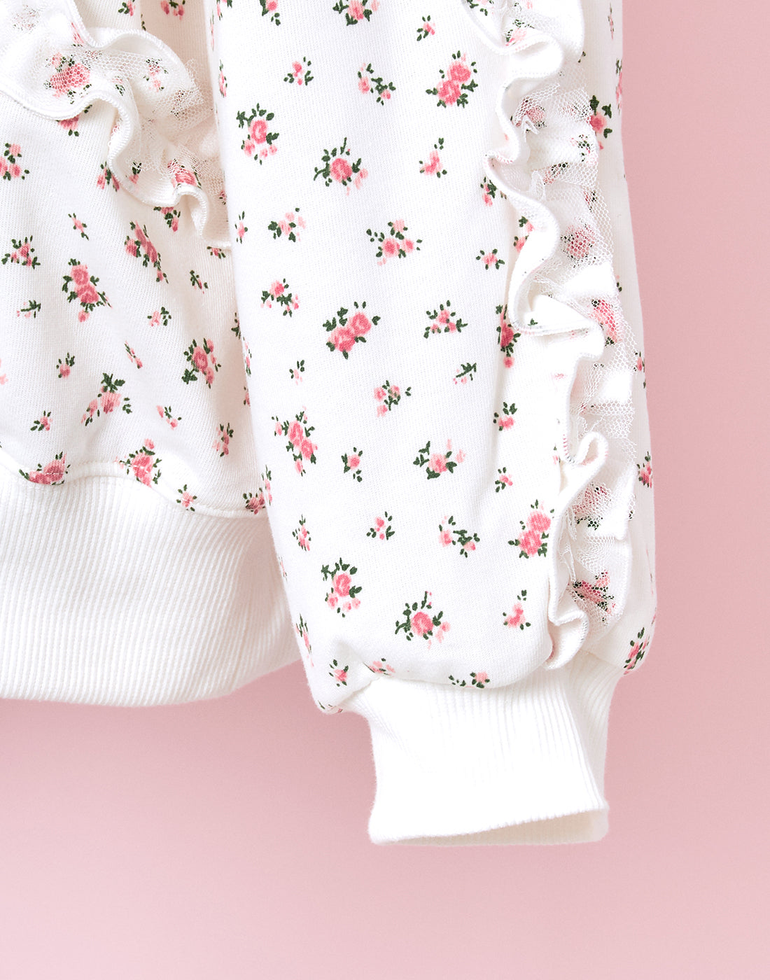 <Deliver In November> Lolime frilly tiny floral Sweat Shirt