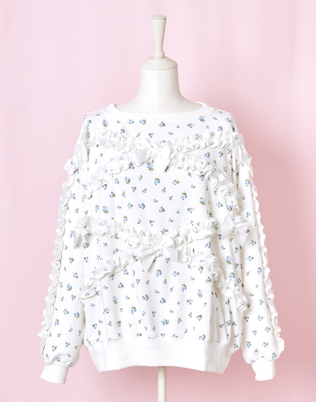 <Deliver In November> Lolime frilly tiny floral Sweat Shirt