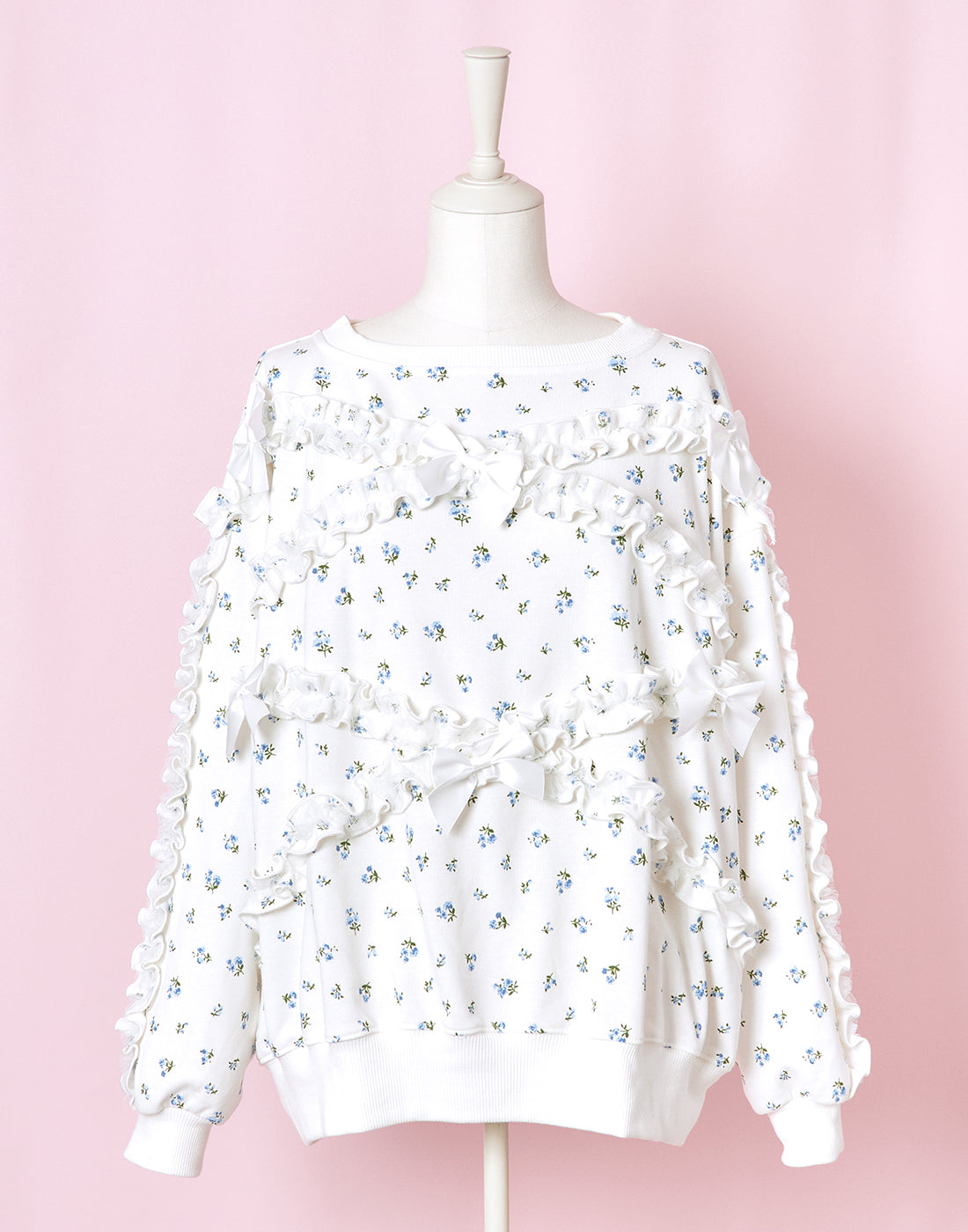 <Deliver In November> Lolime frilly tiny floral Sweat Shirt