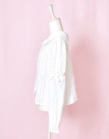 Lolime fluffy lace sailor Blouse