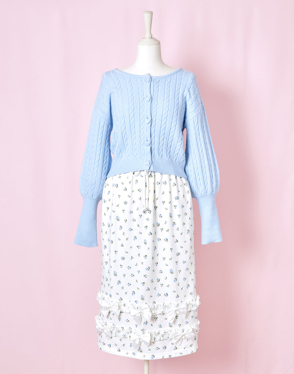 <Deliver In November> Lolime frilly tiny floral Sweat Skirt