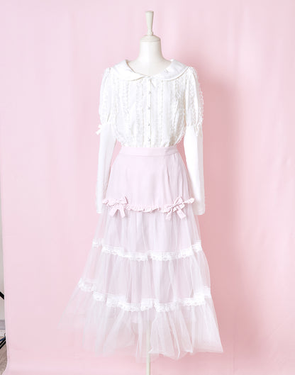 Lolime fluffy lace sailor Blouse