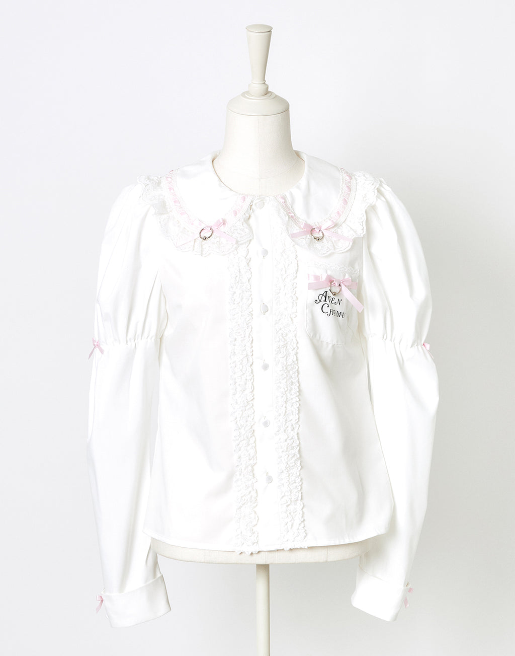 (Deliver In Late October) AVENCHUMU Frills & ribbons cross tie puff blouse