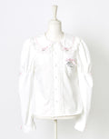 (Deliver In Late October) AVENCHUMU Frills & ribbons cross tie puff blouse