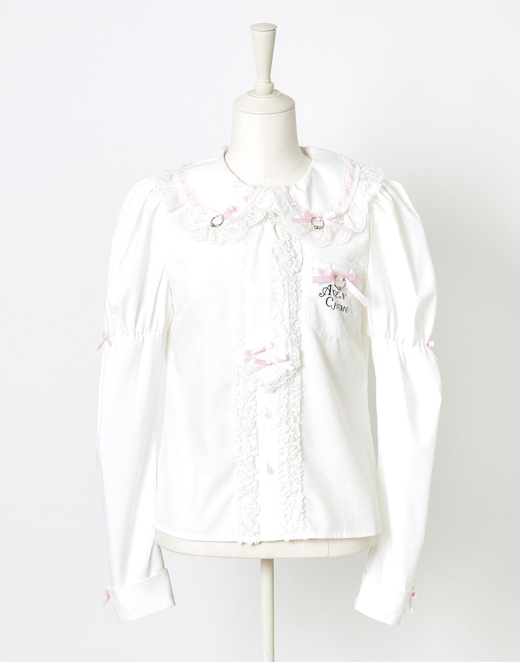 (Deliver In Late October) AVENCHUMU Frills & ribbons cross tie puff blouse