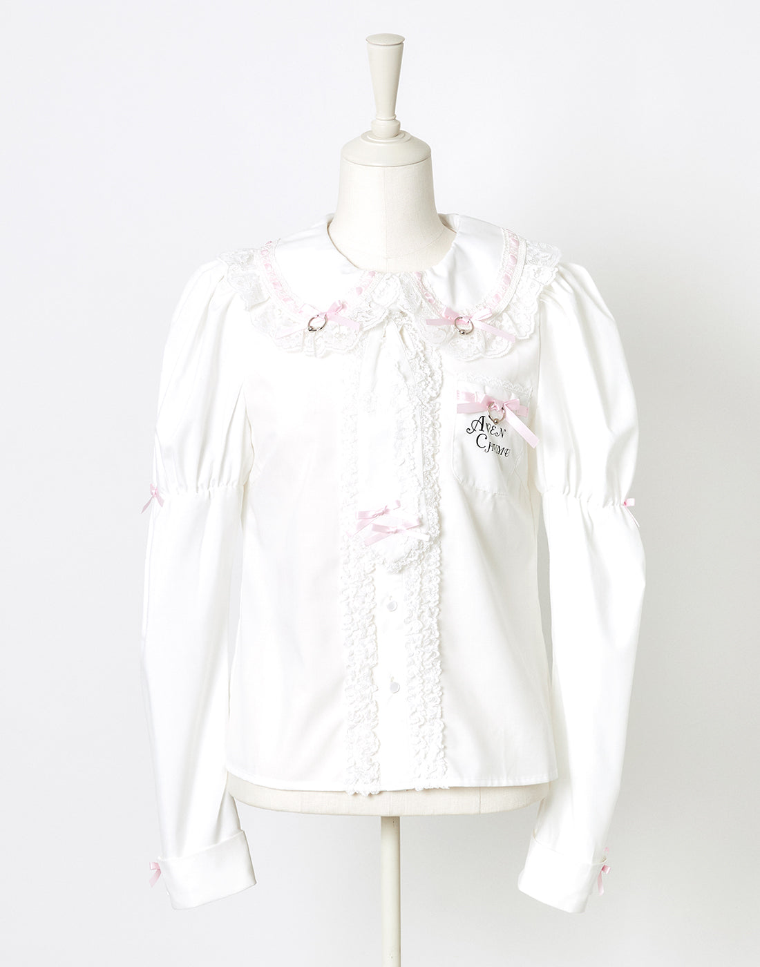 (Deliver In Late October) AVENCHUMU Frills & ribbons cross tie puff blouse
