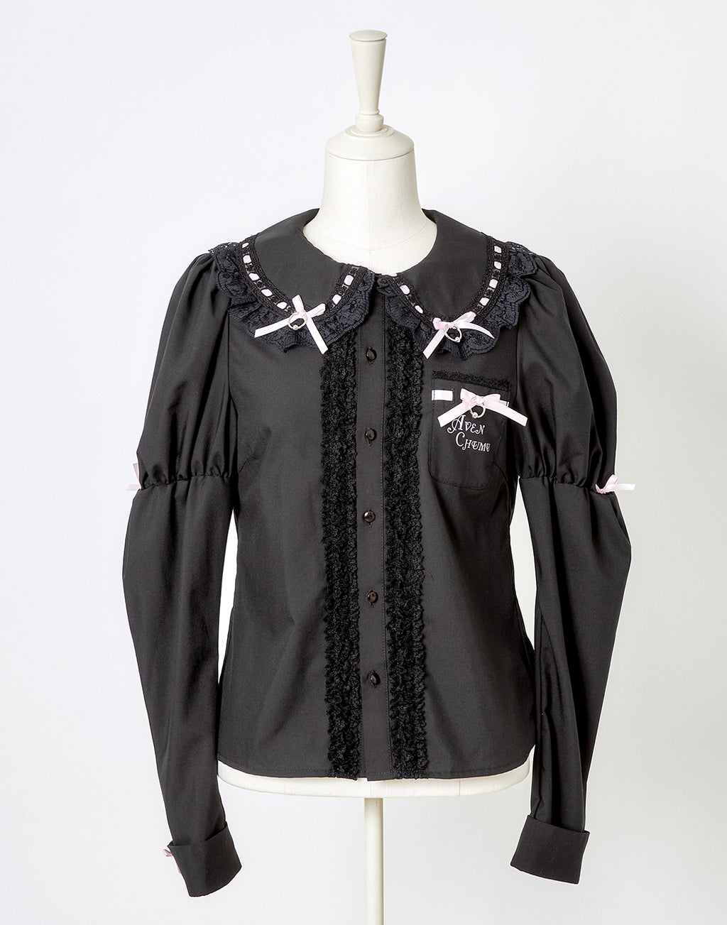 (Deliver In Late October) AVENCHUMU Frills & ribbons cross tie puff blouse