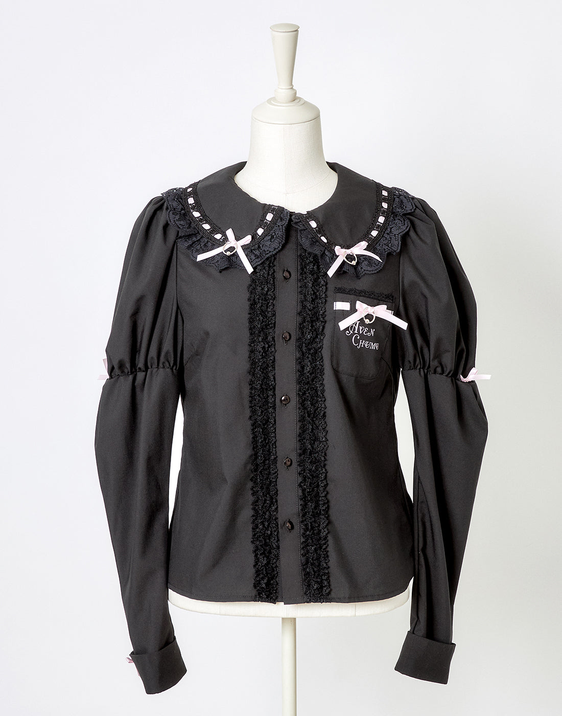 (Deliver In Late October) AVENCHUMU Frills & ribbons cross tie puff blouse