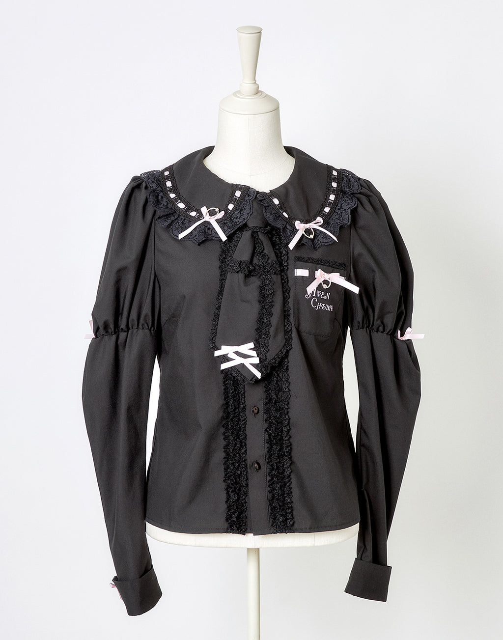 (Deliver In Late October) AVENCHUMU Frills & ribbons cross tie puff blouse