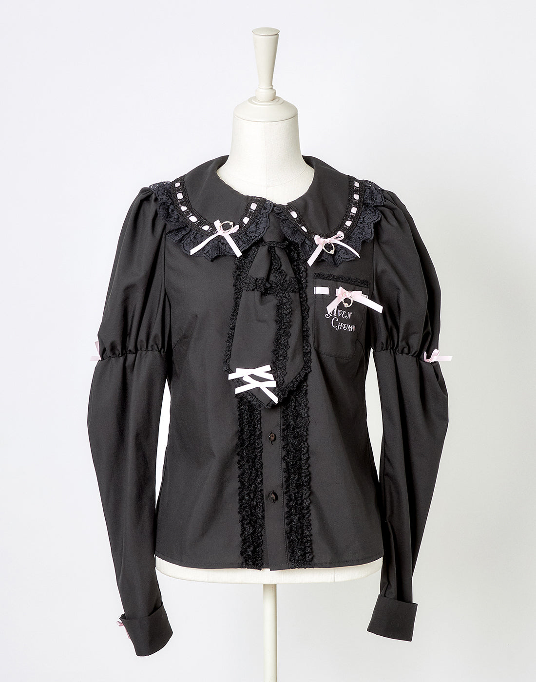 (Deliver In Late October) AVENCHUMU Frills & ribbons cross tie puff blouse