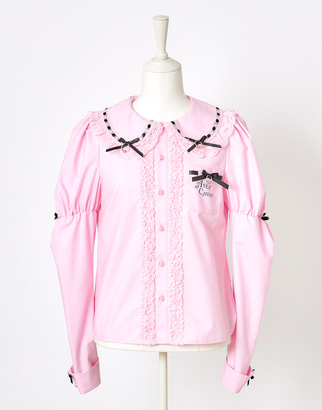 (Deliver In Late October) AVENCHUMU Frills & ribbons cross tie puff blouse