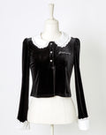 (Deliver In Late October) AVENCHUMU Velor heart button tops