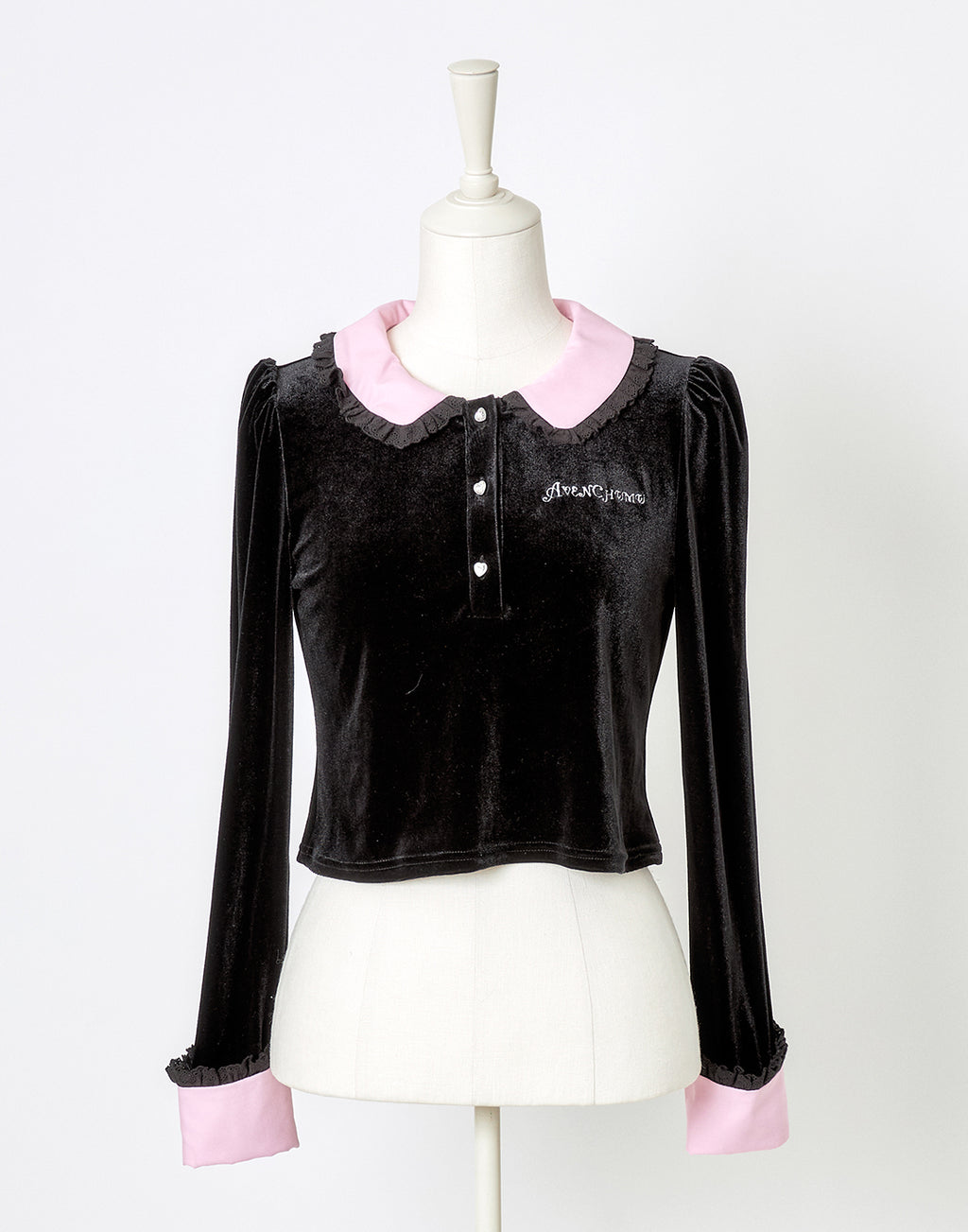 (Deliver In Late October) AVENCHUMU Velor heart button tops