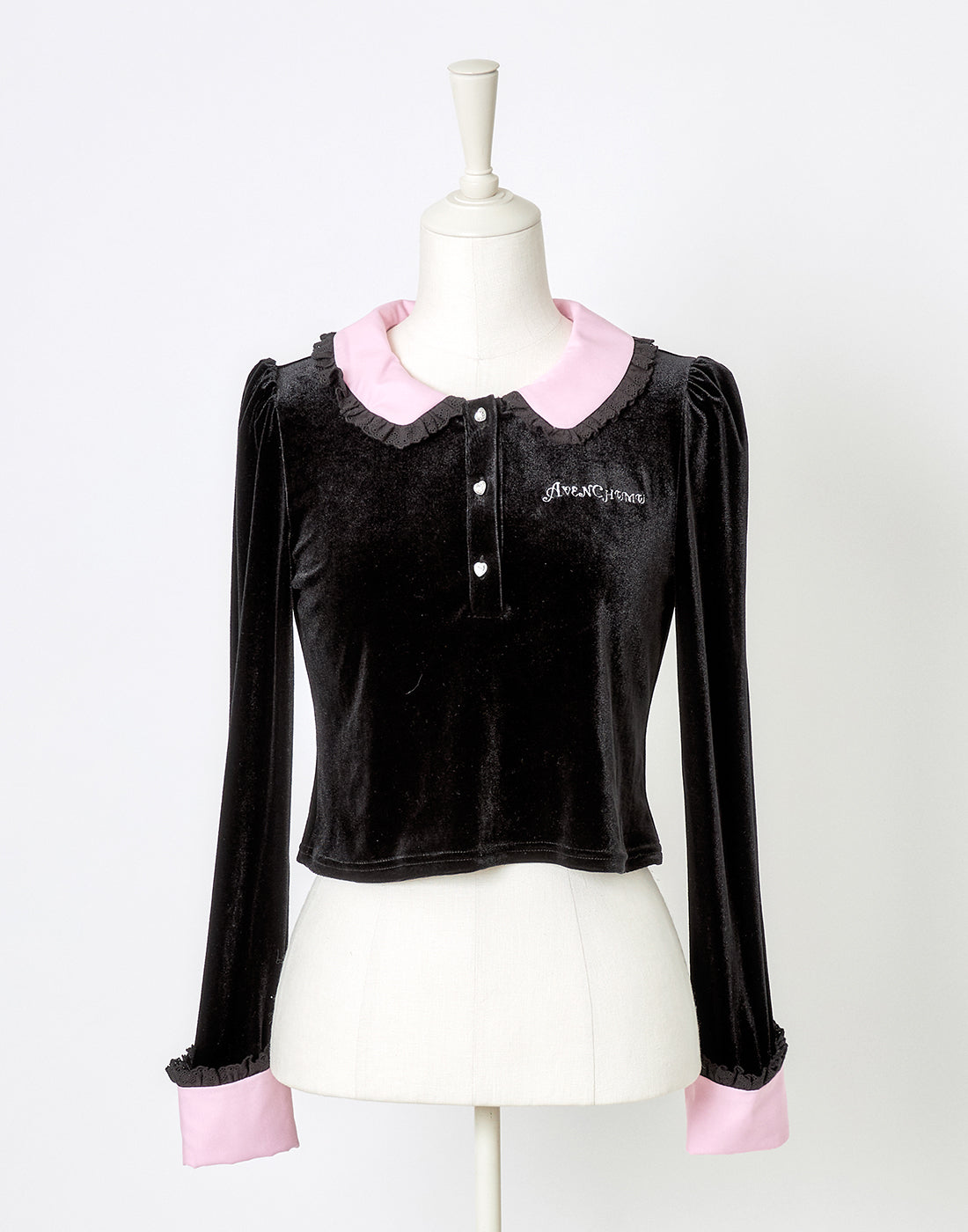 (Deliver In Late October) AVENCHUMU Velor heart button tops