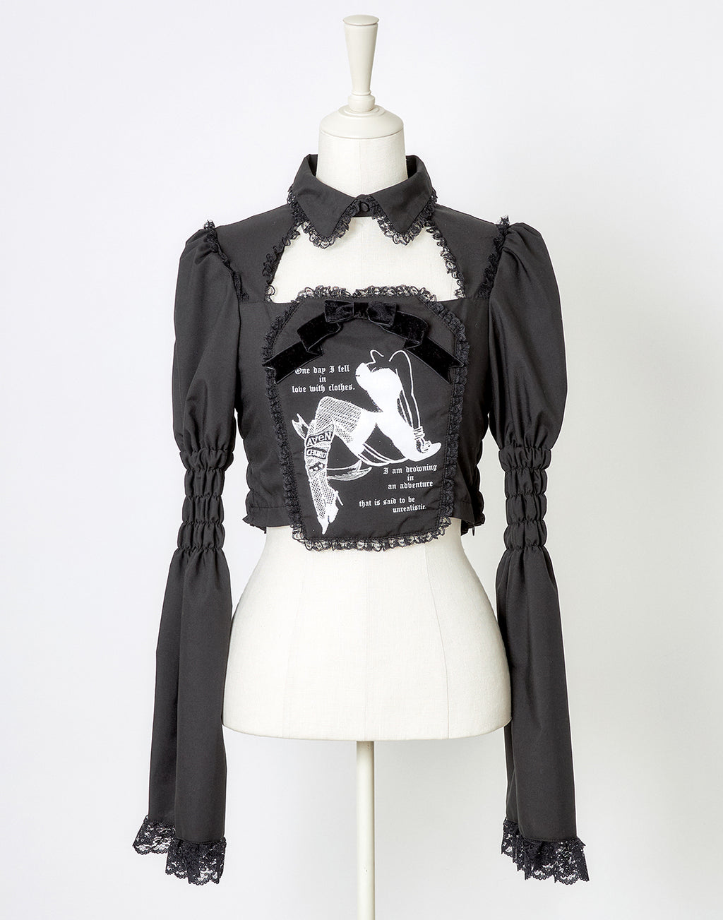 (Deliver In Late October) AVENCHUMU Flare sleeve coffin print blouse