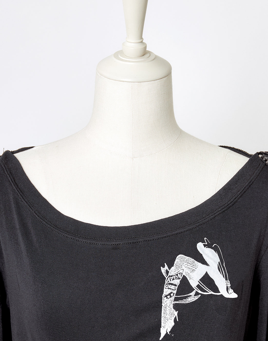 (Deliver In Late October) AVENCHUMU Open shoulder printed ribbon hood tops