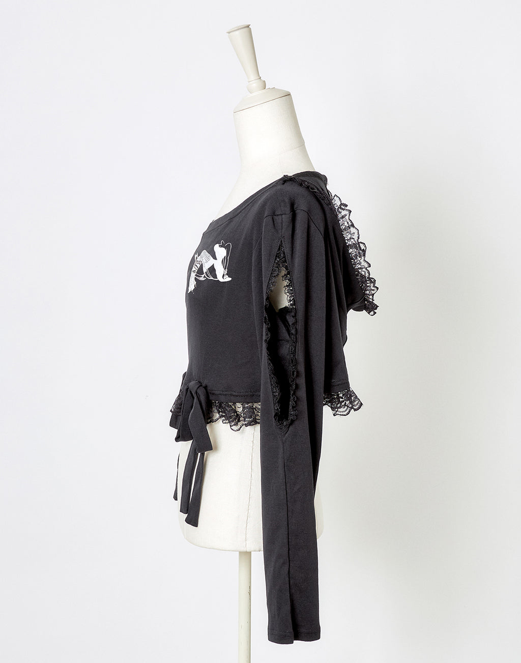 (Deliver In Late October) AVENCHUMU Open shoulder printed ribbon hood tops