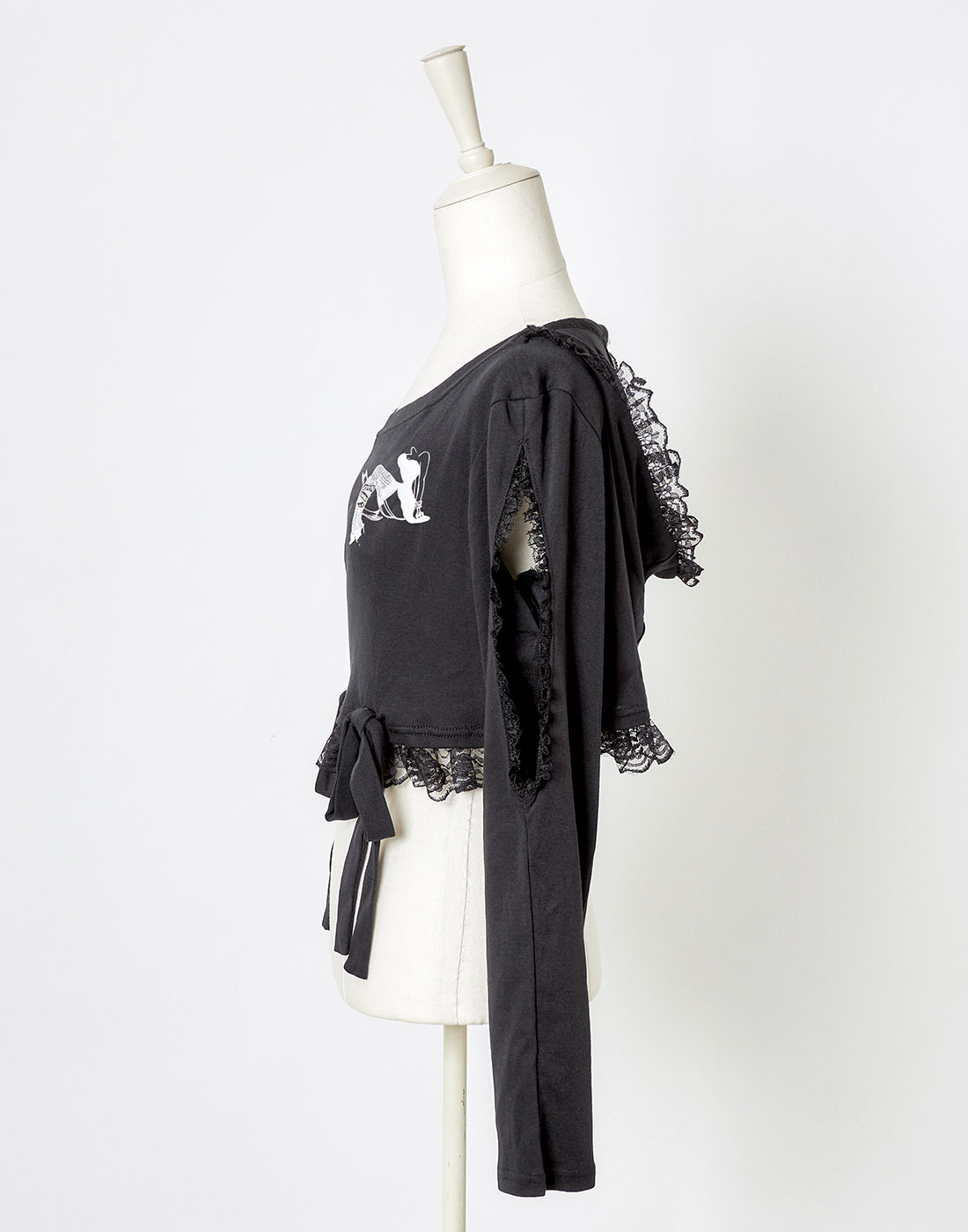 (Deliver In Late October) AVENCHUMU Open shoulder printed ribbon hood tops