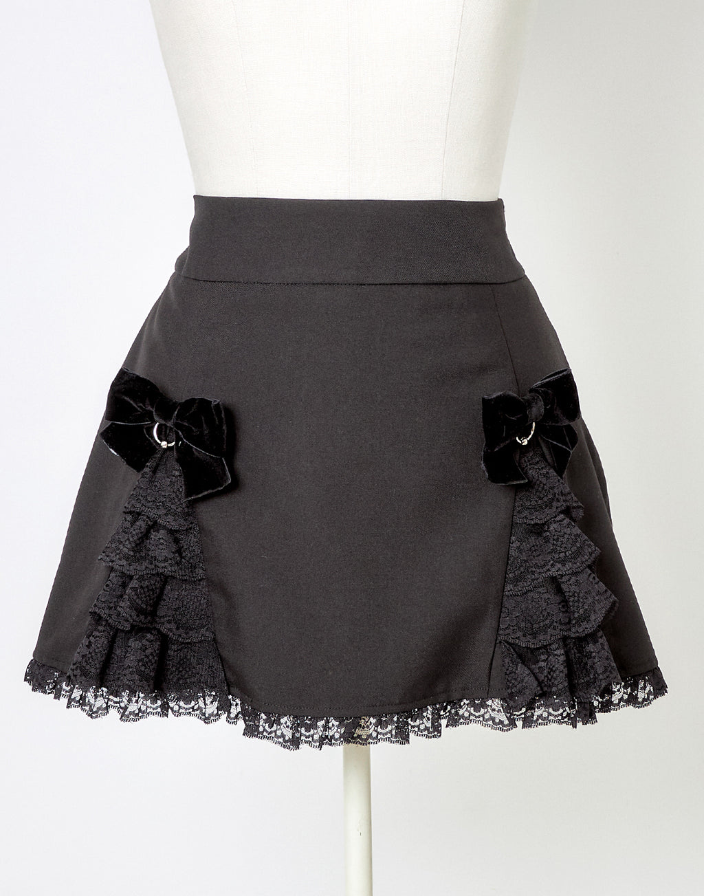 (Deliver In Late October) AVENCHUMU Body piercing ribbon lace tiered skirt