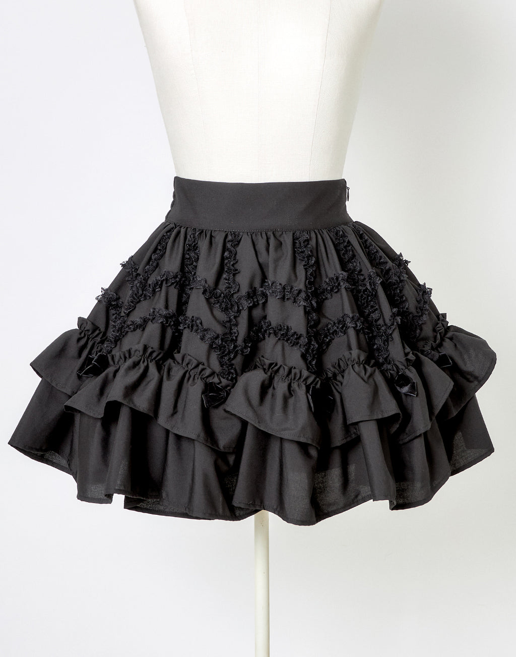 (Deliver In Late October) AVENCHUMU Lace spider frill & ribbon skirt