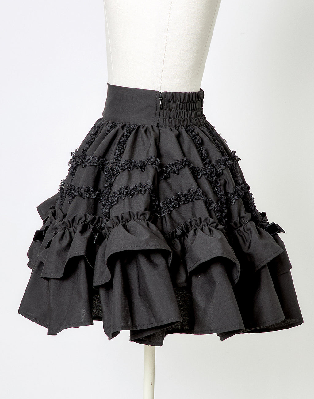 (Deliver In Late October) AVENCHUMU Lace spider frill & ribbon skirt