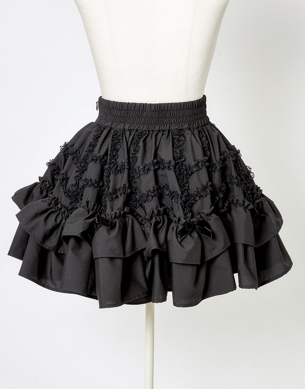 (Deliver In Late October) AVENCHUMU Lace spider frill & ribbon skirt