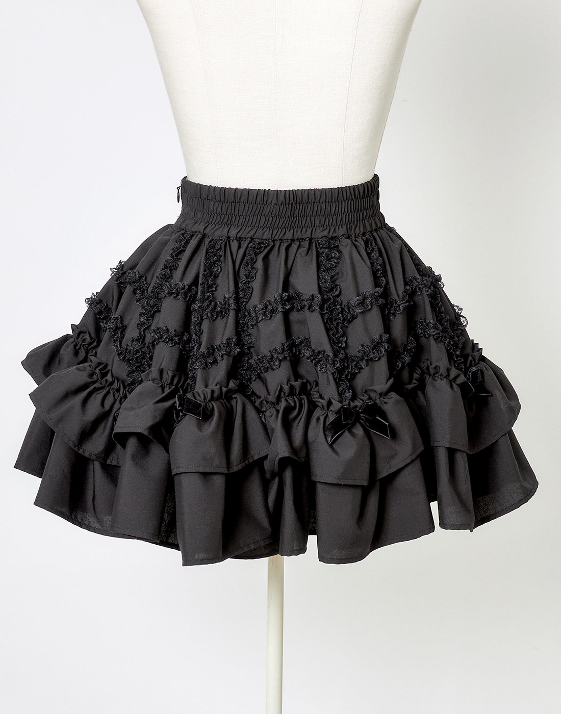 (Deliver In Late October) AVENCHUMU Lace spider frill & ribbon skirt