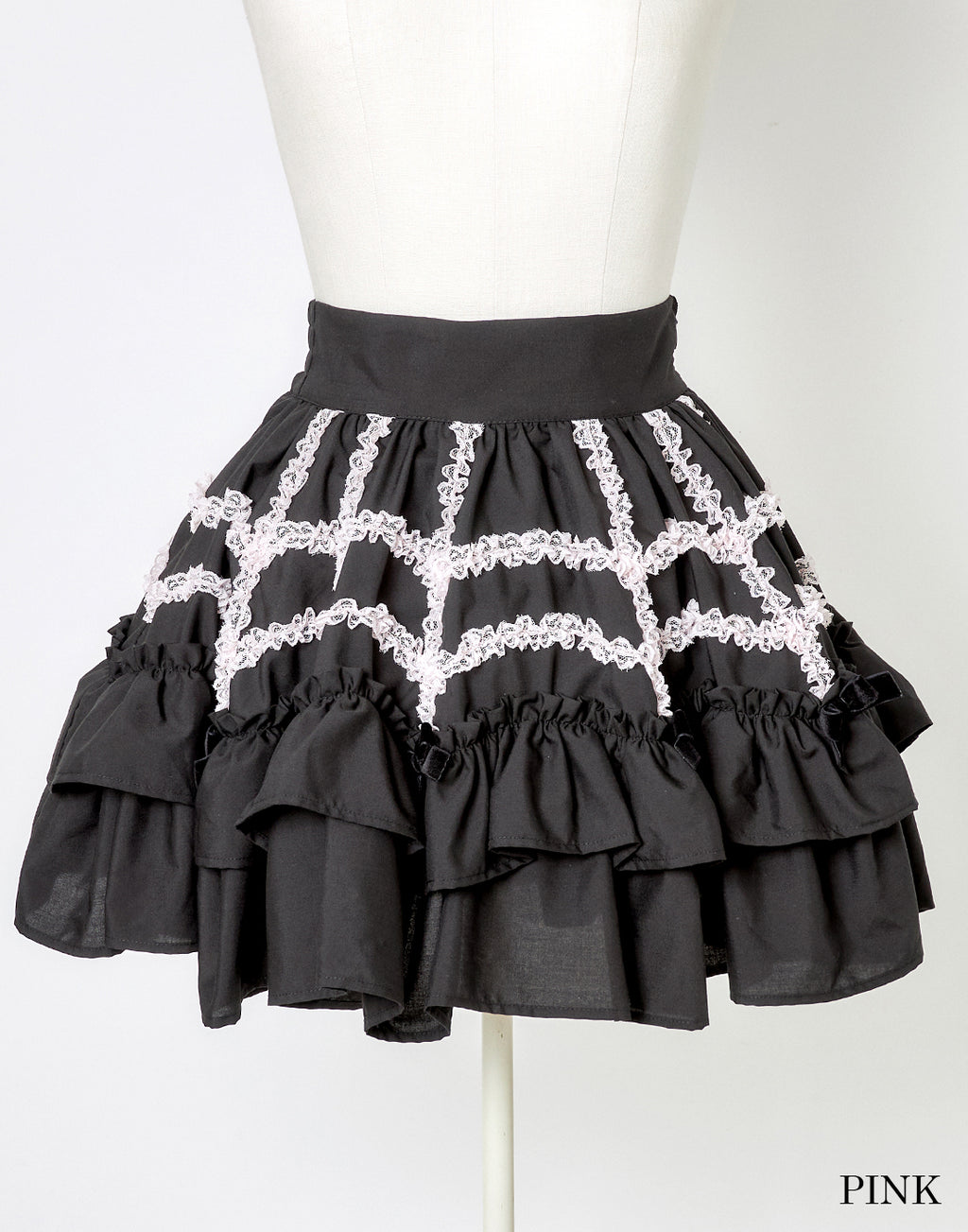 (Deliver In Late October) AVENCHUMU Lace spider frill & ribbon skirt