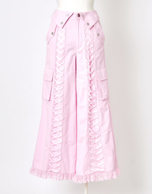 (Deliver In Late October) AVENCHUMU Heart studs pocket lace up pants