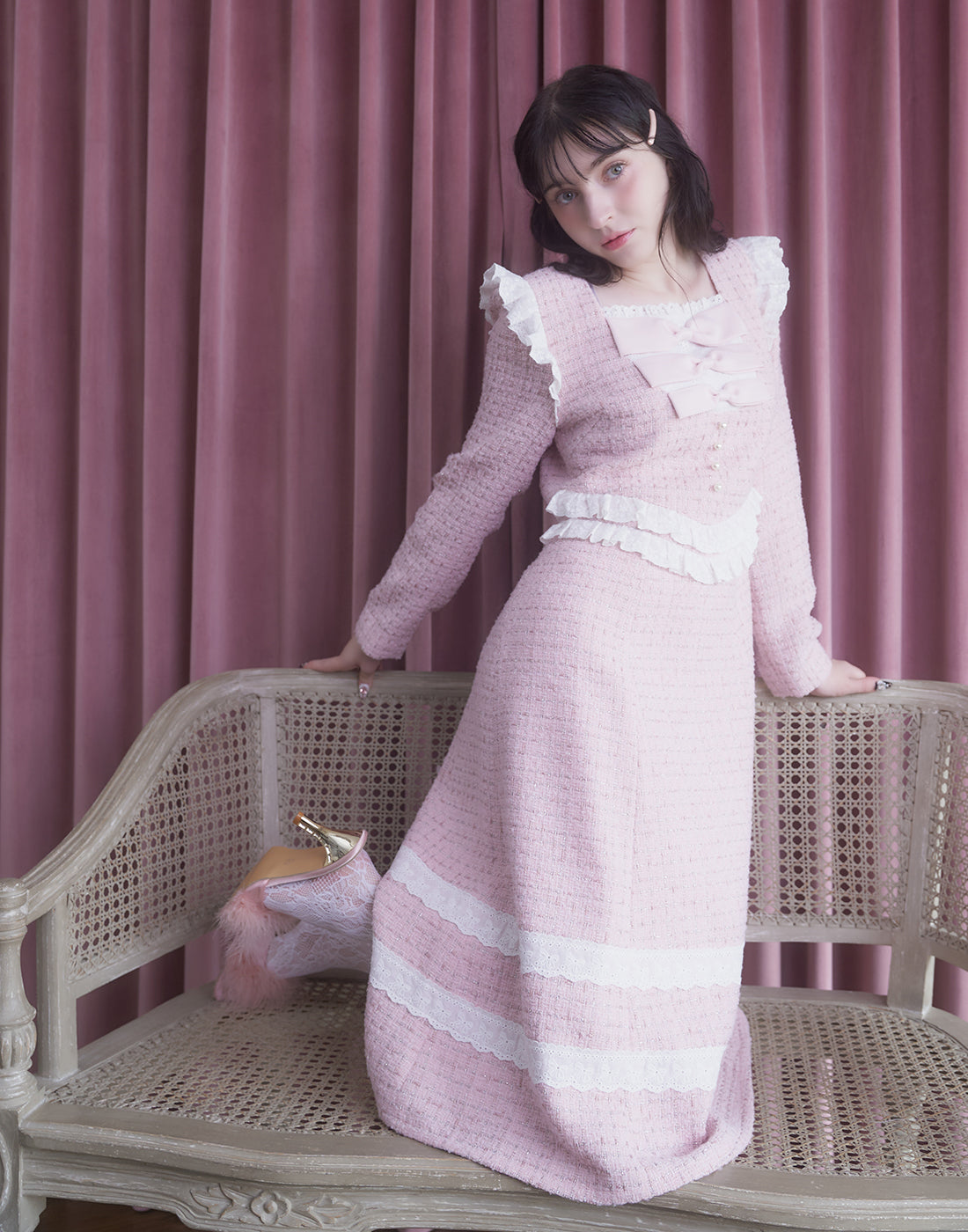 <Deliver In November> Lolime twinkle tweed Dress