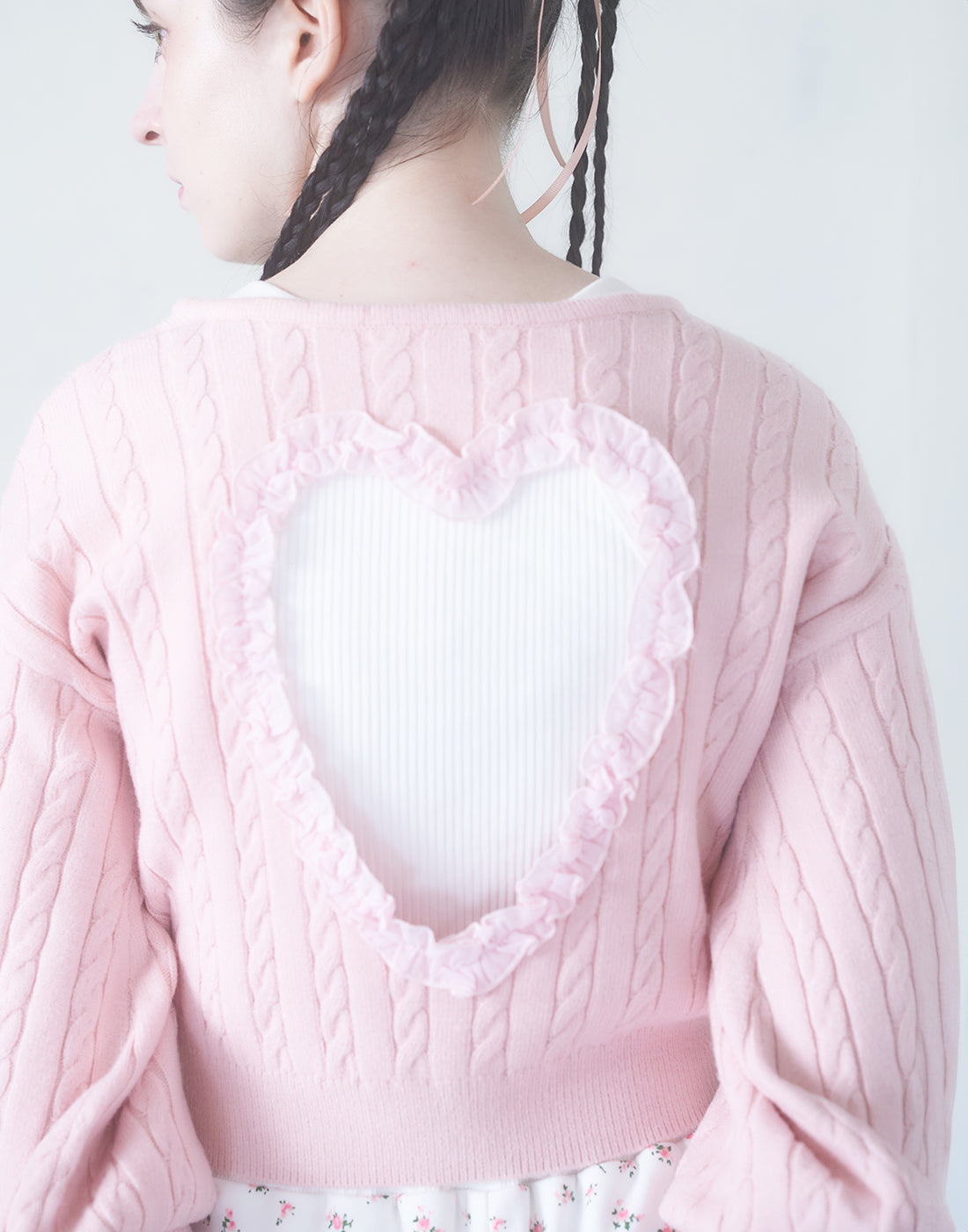 <Deliver In November> Lolime Heart Hole Knit Cardigan