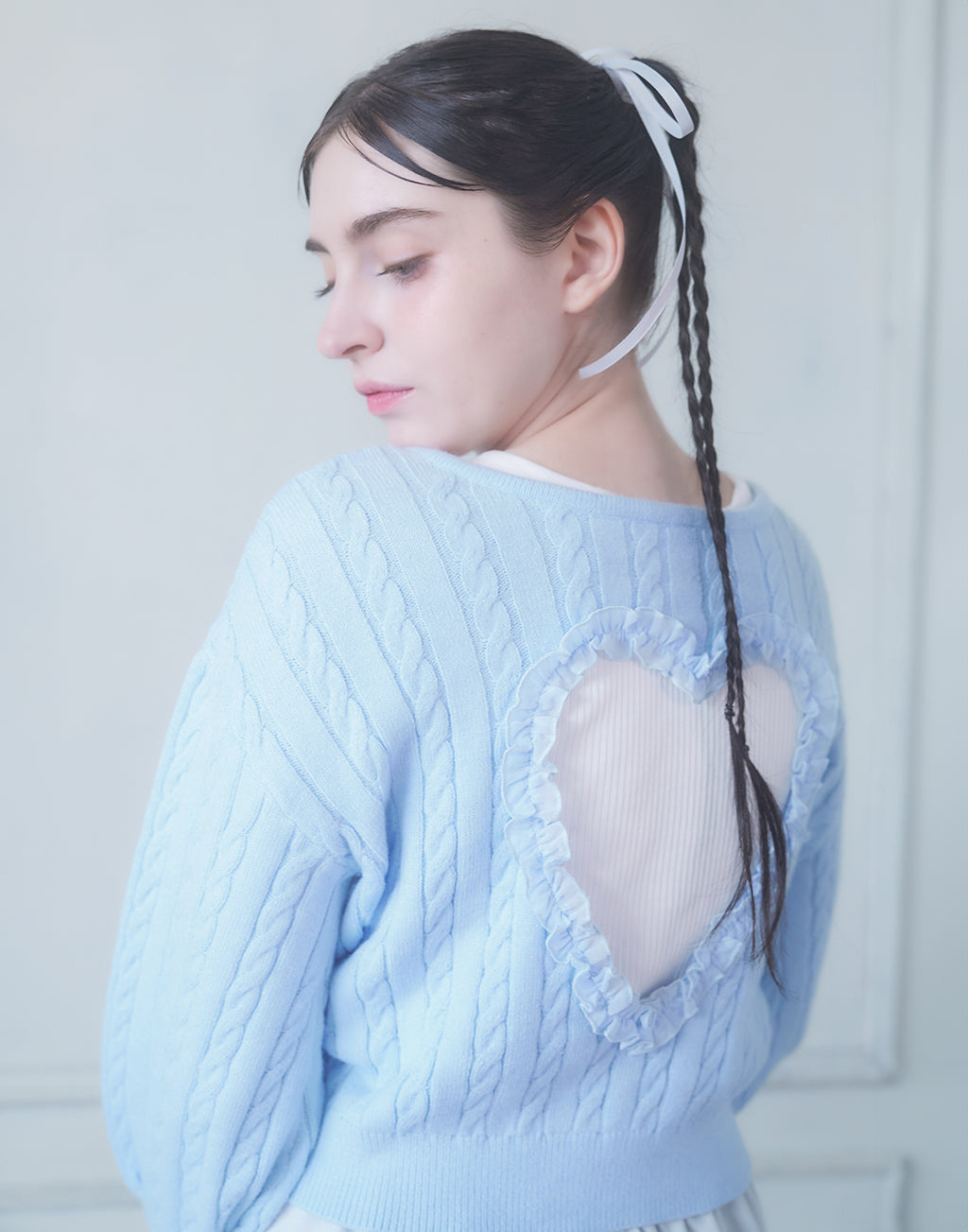 <Deliver In November> Lolime Heart Hole Knit Cardigan