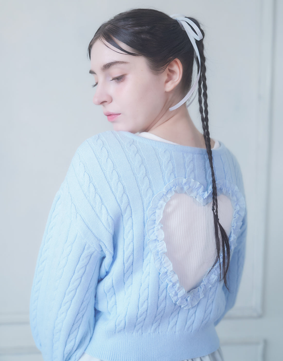 <Deliver In November> Lolime Heart Hole Knit Cardigan