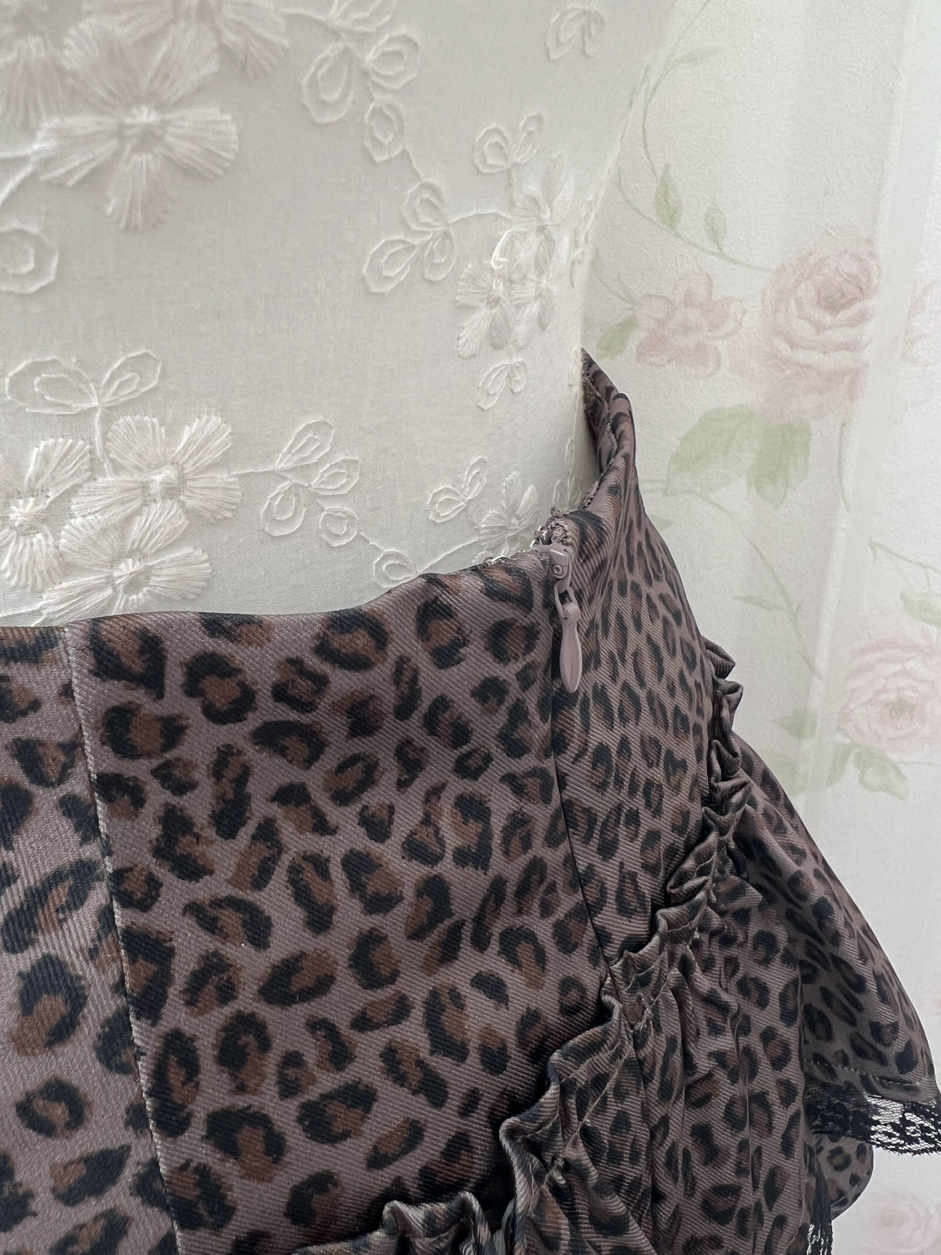 Leopard Tiered Mini Skirt