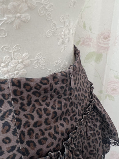 Leopard Tiered Mini Skirt