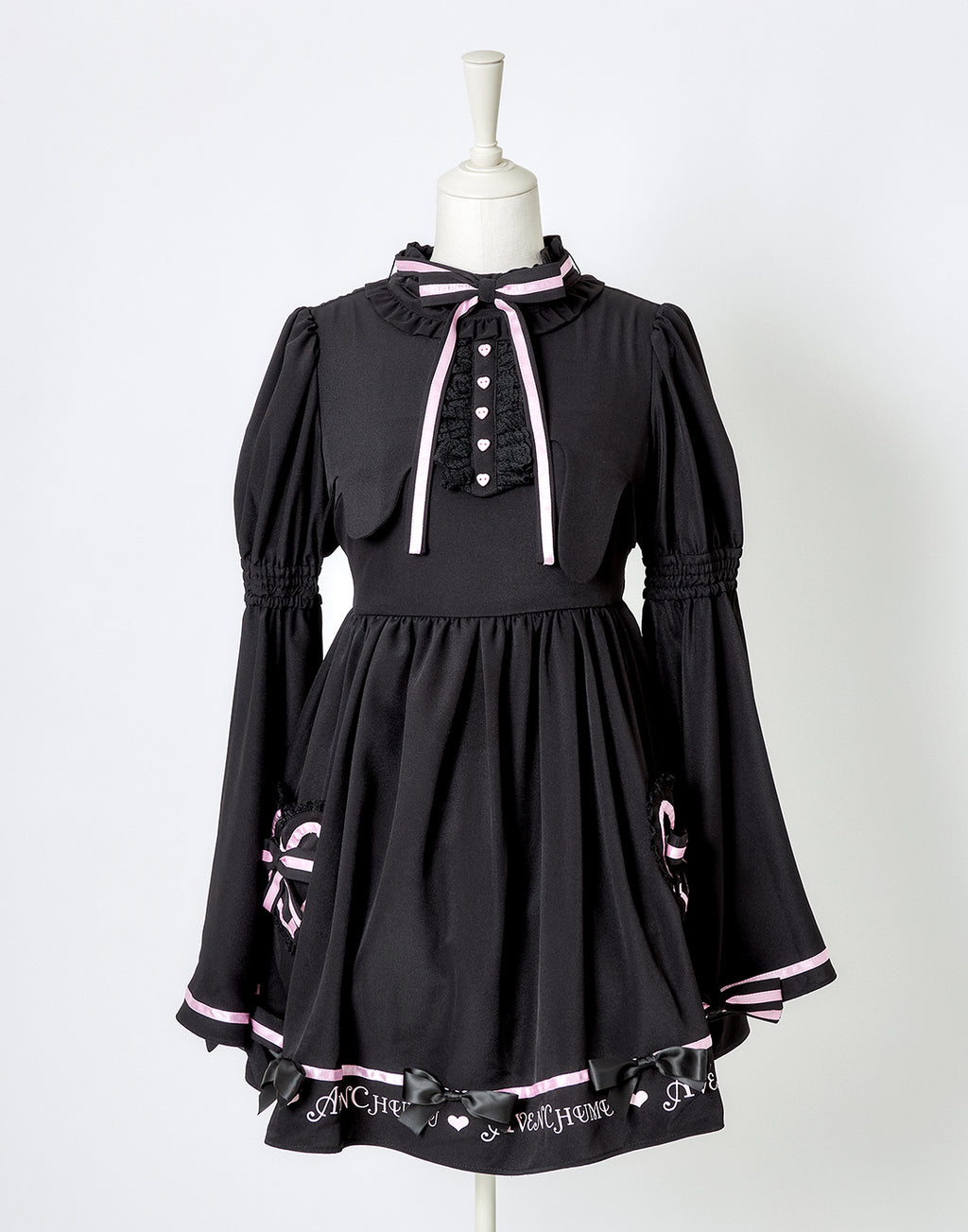 AVENCHUMU Melty bicolor ribbon flare sleeve one piece
