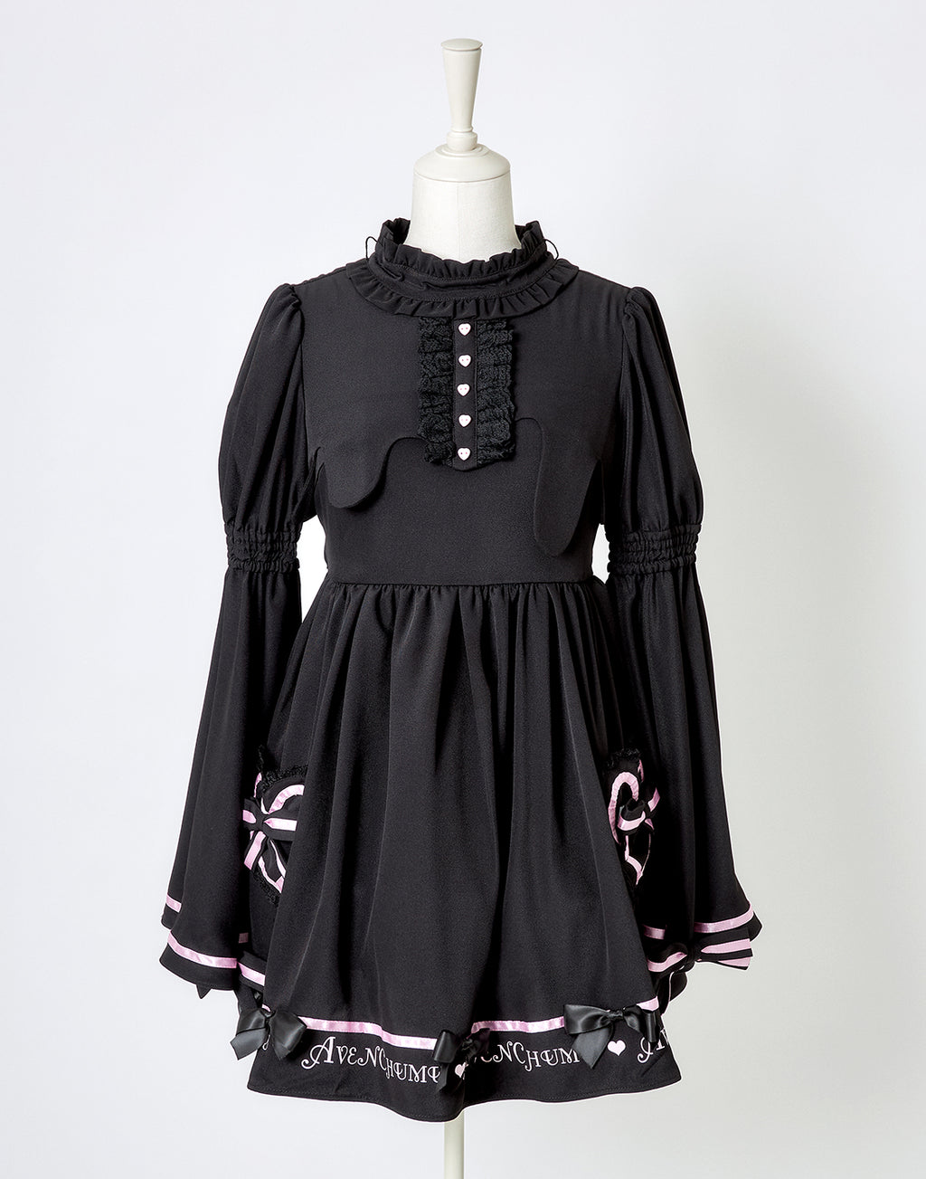 AVENCHUMU Melty bicolor ribbon flare sleeve one piece