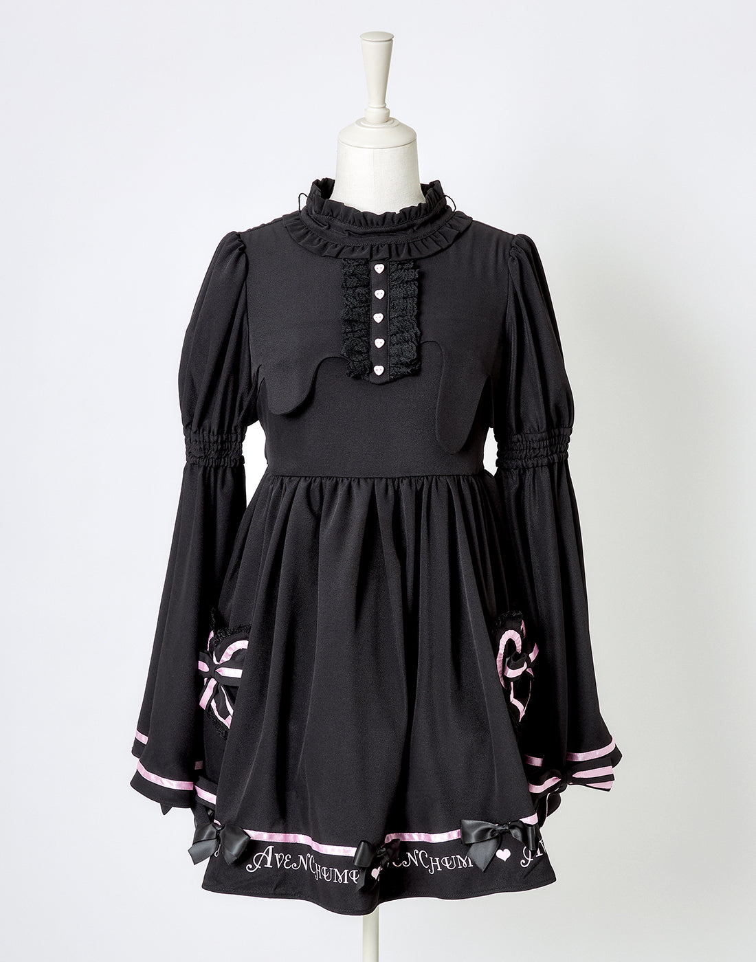 AVENCHUMU Melty bicolor ribbon flare sleeve one piece