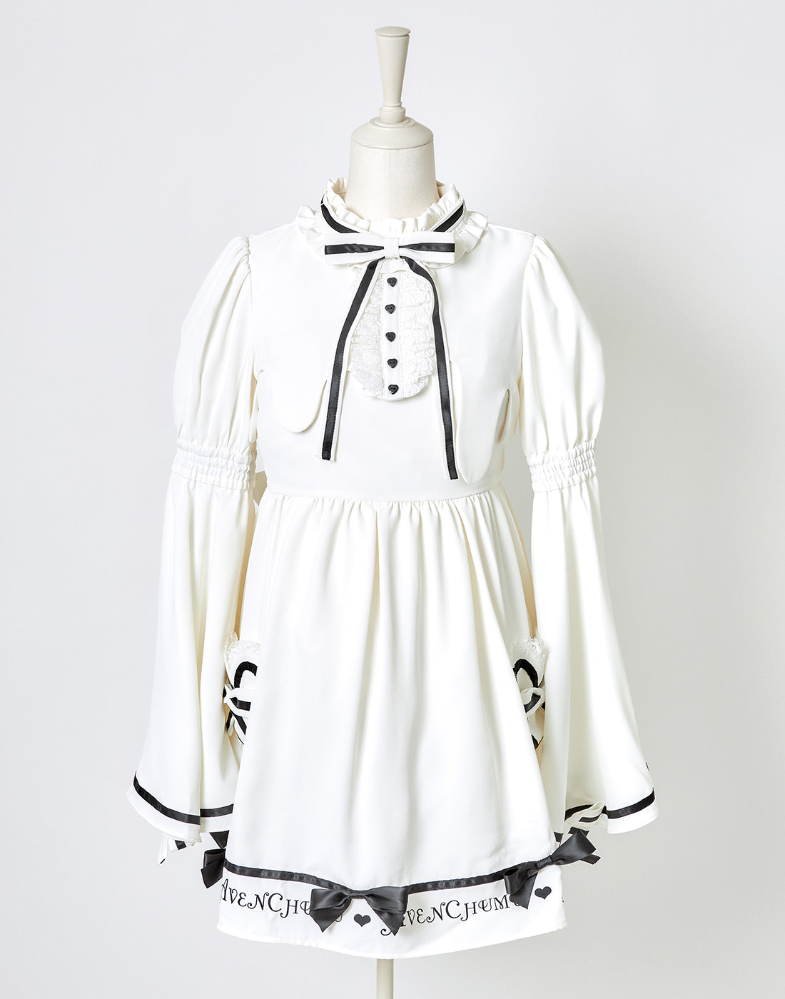 AVENCHUMU Melty bicolor ribbon flare sleeve one piece