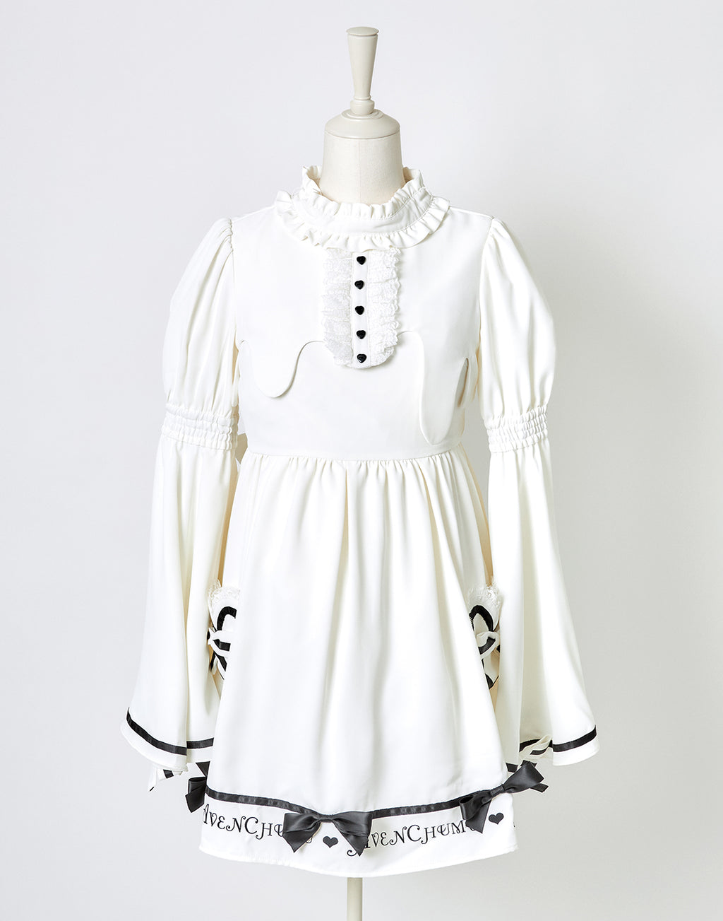 AVENCHUMU Melty bicolor ribbon flare sleeve one piece