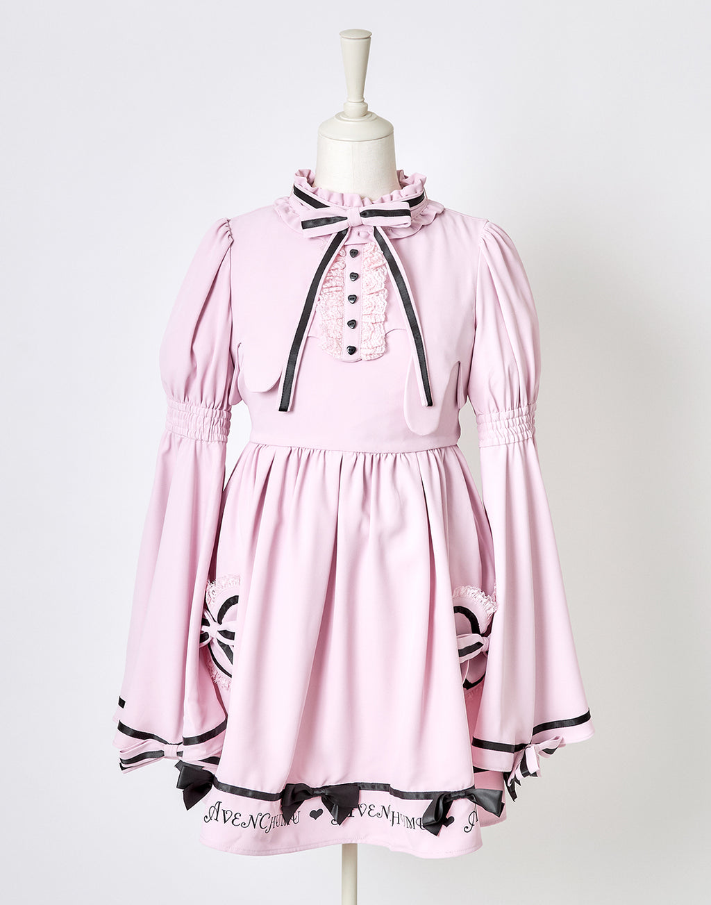 AVENCHUMU Melty bicolor ribbon flare sleeve one piece