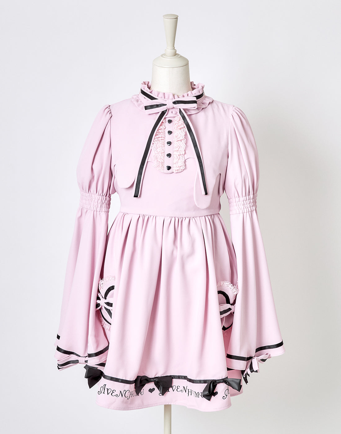 AVENCHUMU Melty bicolor ribbon flare sleeve one piece