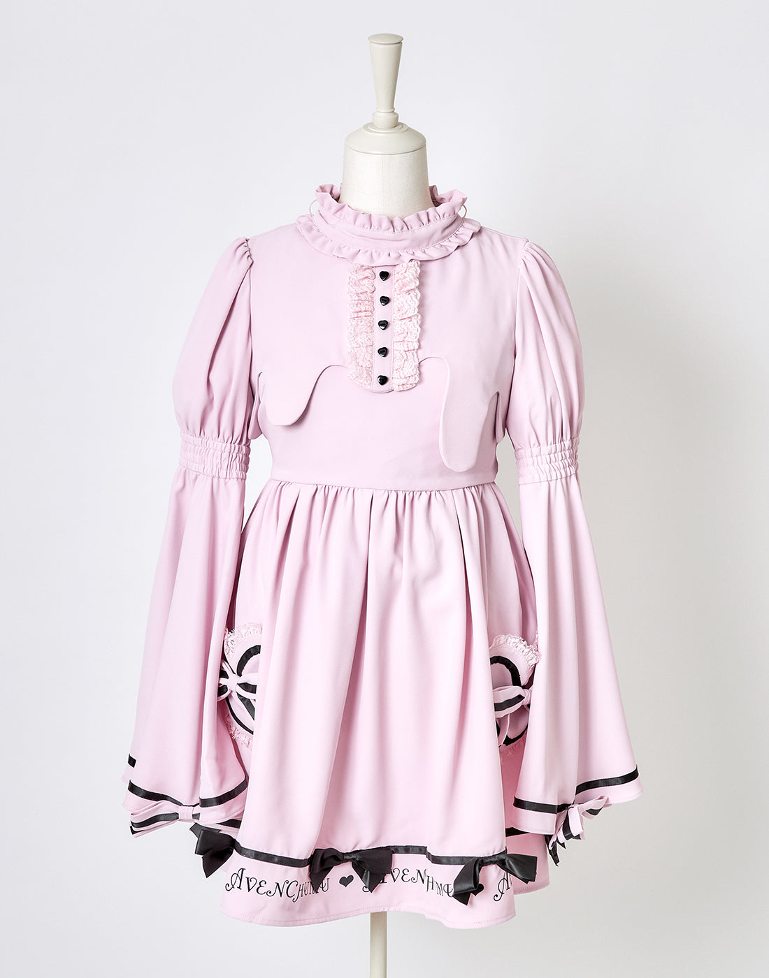 AVENCHUMU Melty bicolor ribbon flare sleeve one piece