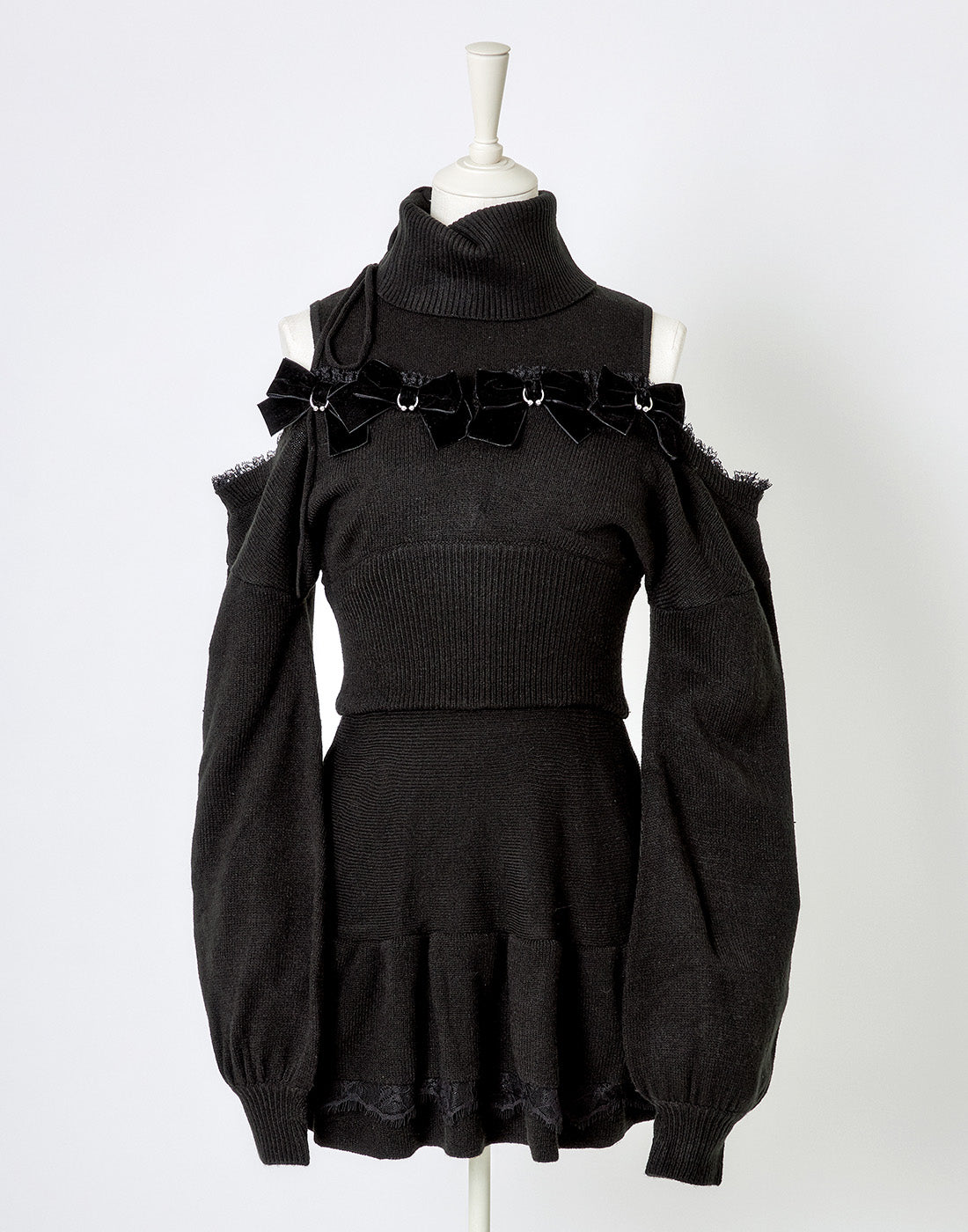 AVENCHUMU Piercing Ribbon open shoulder one piece