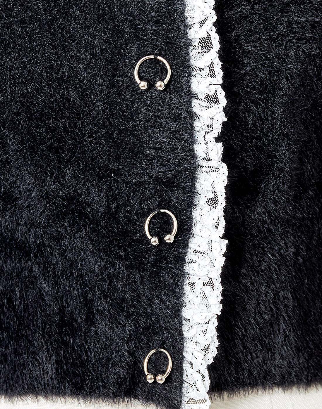 AVENCHUMU Body piercing button sailor shaggy knit cardigan